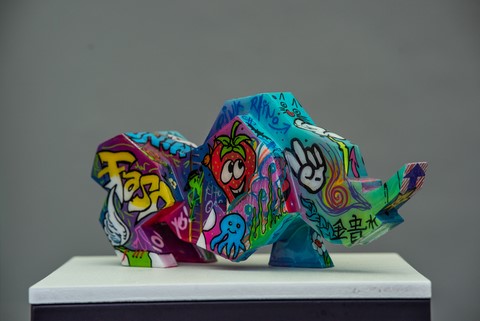 Rhino street Art de Wttrwulghe Xavier